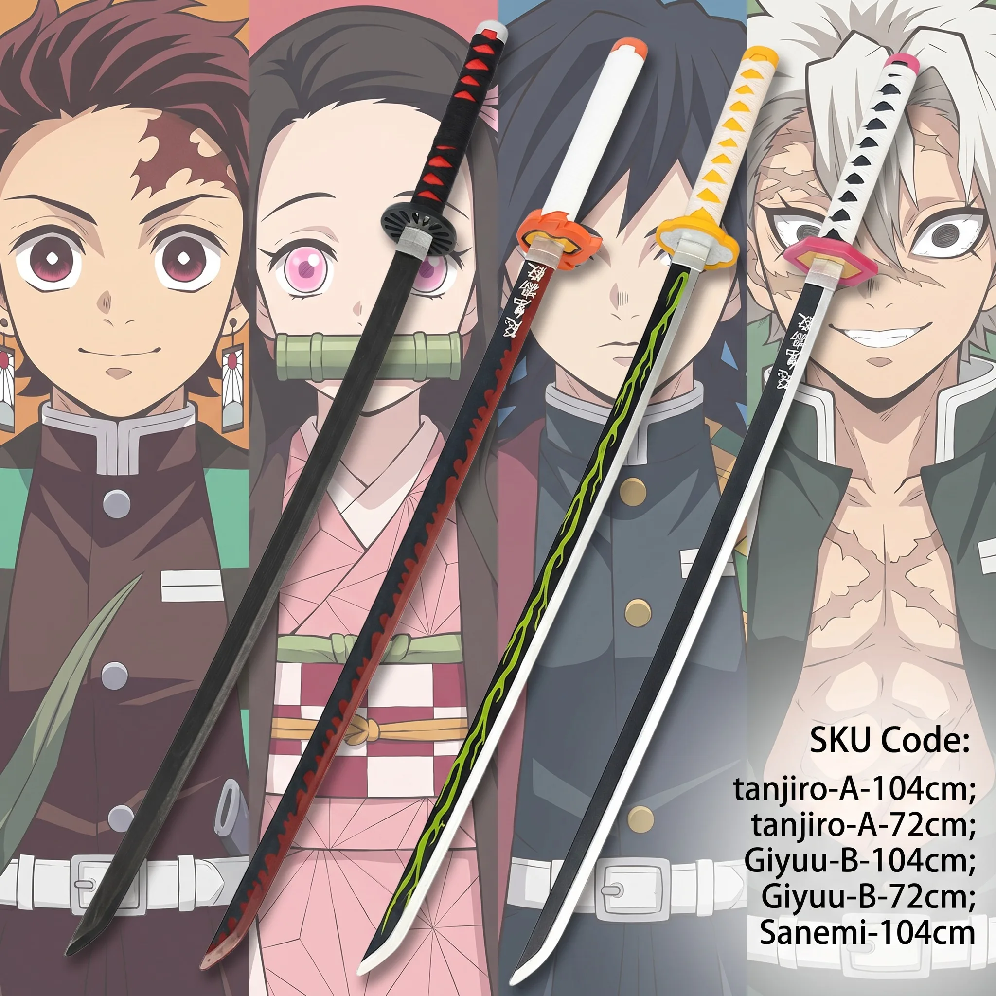 Cosplay Prop Display - Katana Demon Slayer Tanjirou Giyuu Mitsuri