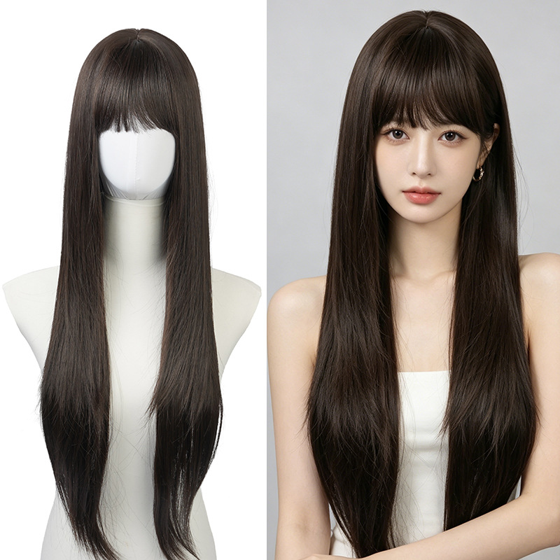 Cheveux longs et raides avec f - Wig Fiber Net avis et prix